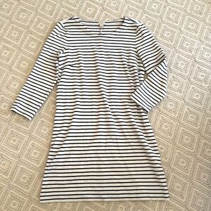 Women’s J. Crew whit and black strip dress, size Small
